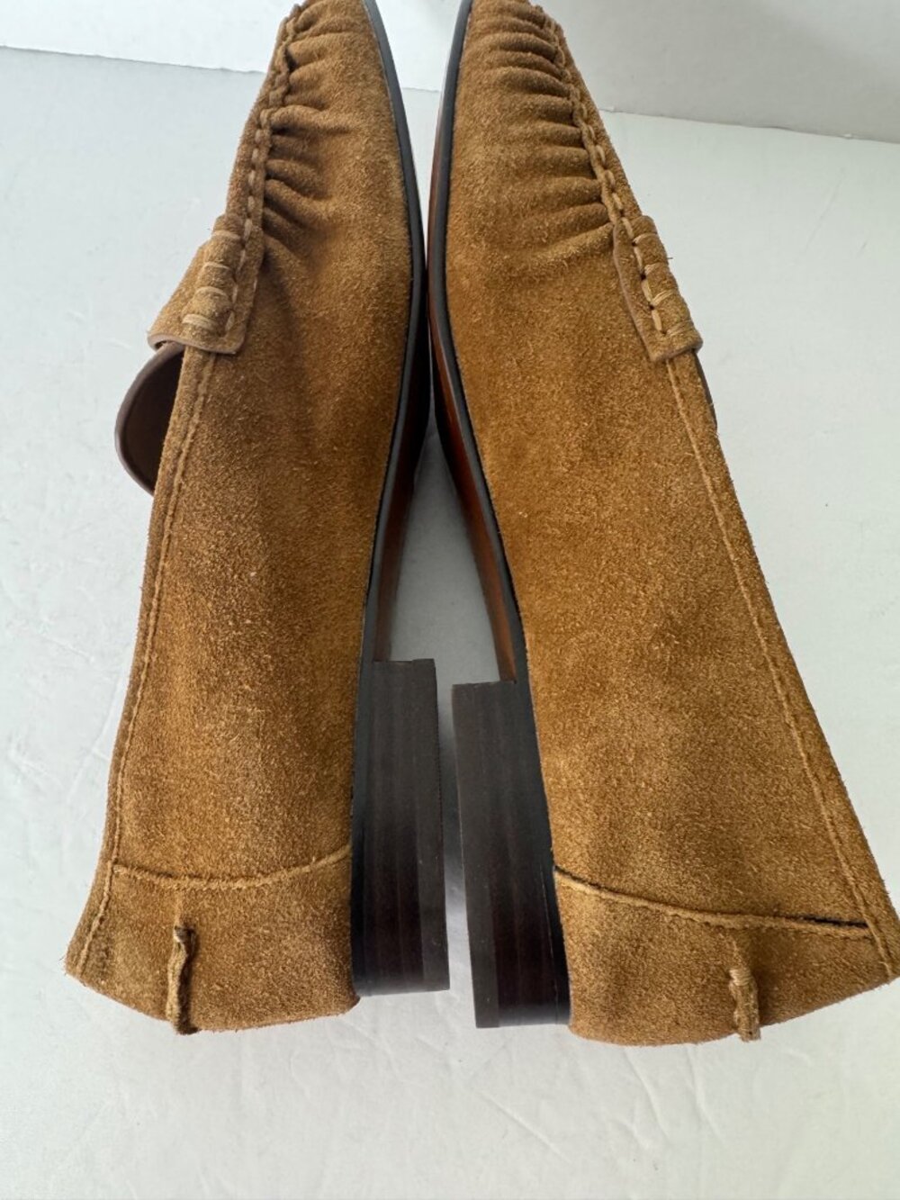 Madewell The Ashley Ruched Penny Loafer in Tan Suede Shoes Flats Size 9.5 New - Picture 5 of 6